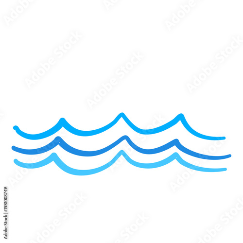 Sea wave line illustration 