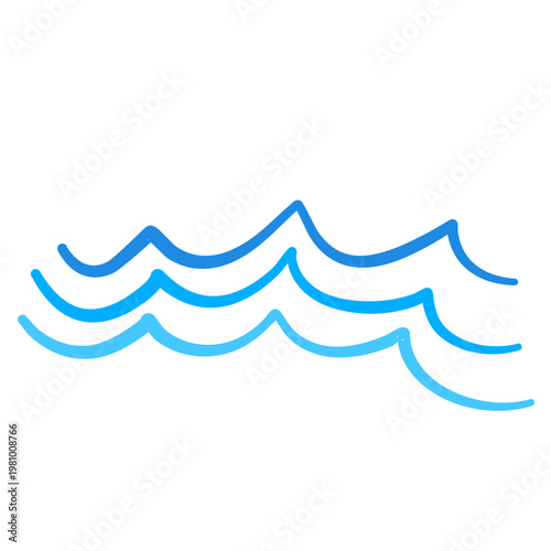 Sea wave line illustration 