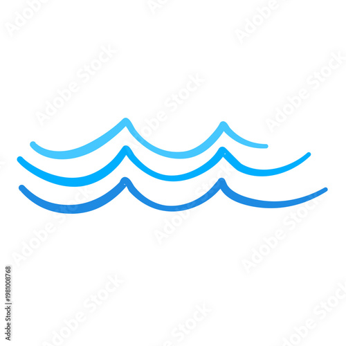 Sea wave line illustration 