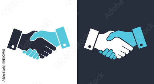 Business handshake partnership success icon - Minimalist, flat icon, outline, glyph, linear, clipart, sticker - icon set