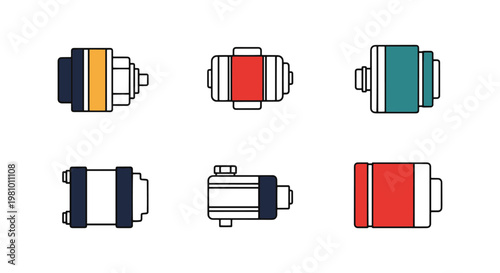 Pneumatic Actuator Line art minimal simple shapes vector