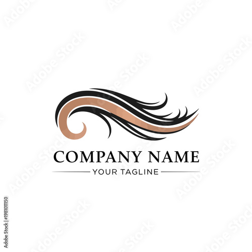 Stylized Wave Logo Design Element.