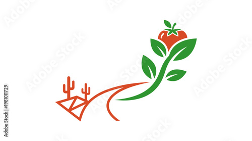 Healthy Food and Nature Logo Concept
