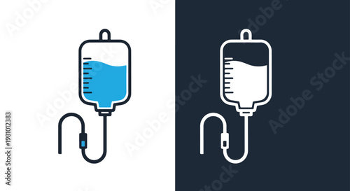 IV drip bag medical icon - Glyph solid icon - Editable modern style icon - Clipart, sticker - icon set - Clipart
