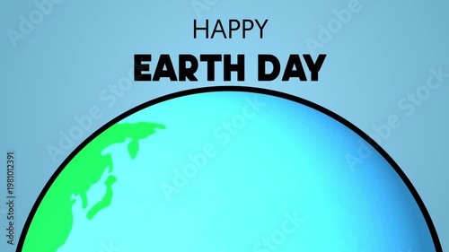 Happy Earth Day Greeting card animation with earth,