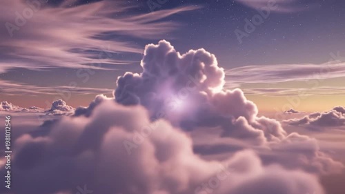 Dreamy Pink Clouds With Soft Light Fantasy Sky Aesthetic Scene