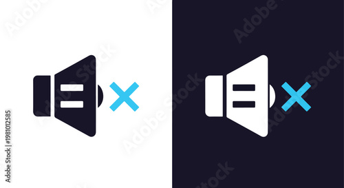 Muted speaker icon graphic - Glyph solid icon - Editable modern style icon - Clipart, sticker - icon set - Clipart