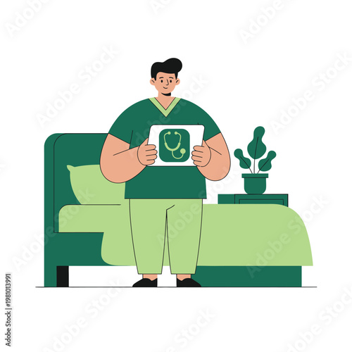 Person Holding Ultrasound Image While Seated.