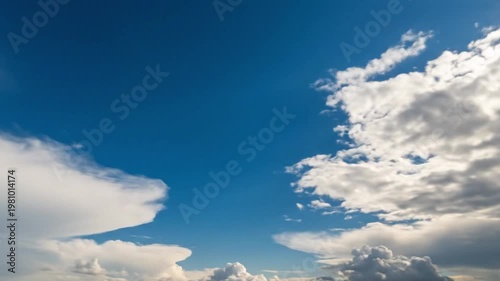 Blue Sky With White Clouds Clean Fresh Background Nature Scene
