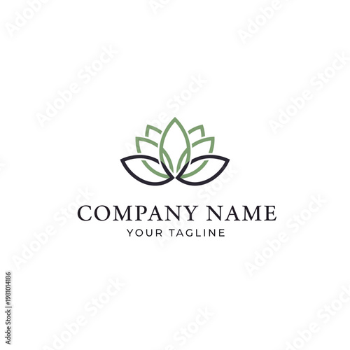 Lotus Flower Logo Design Template.