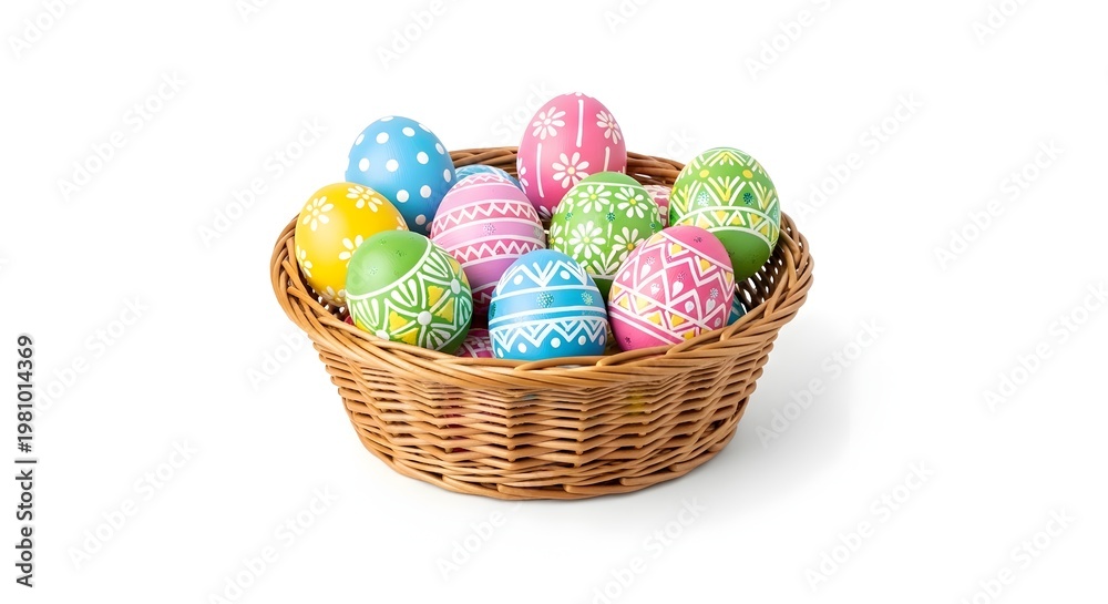 Fototapeta premium easter eggs in basket