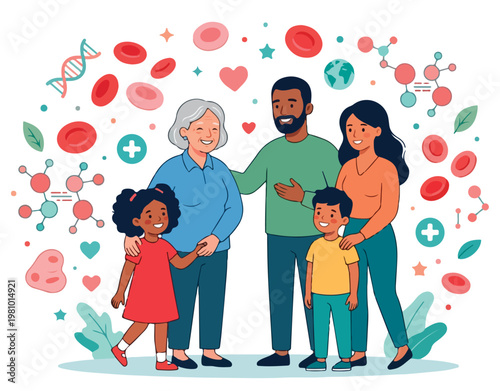 Diverse Family Standing Together Smiling.