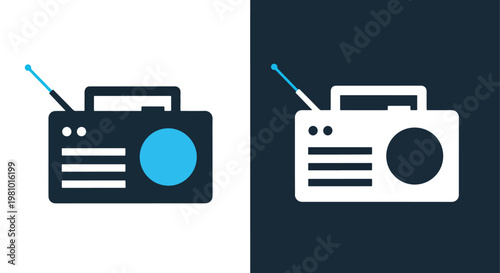 Radio broadcast icon illustration - Glyph solid icon - Editable modern style icon - Clipart, sticker - icon set - Clipart
