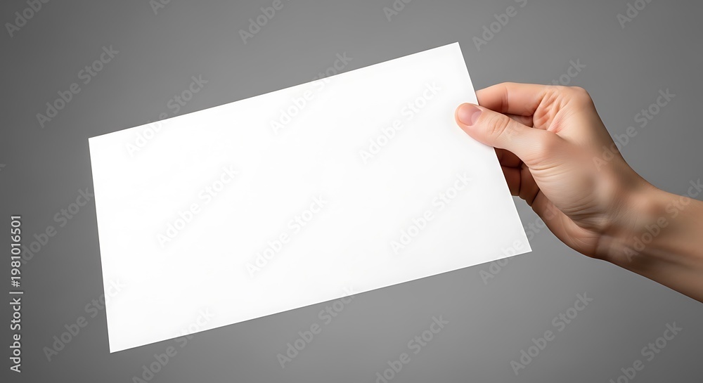 Fototapeta premium Hand holding blank white card.