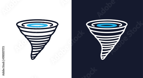 Tornado whirlwind natural disaster storm - Blue icon set - Modern style icon  - Glyph and solid icon set - Icon vector