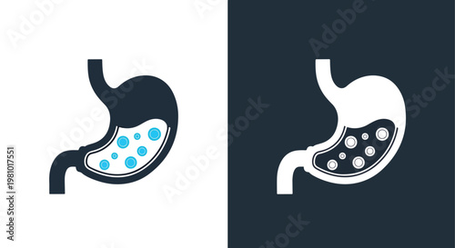 Human stomach digestive health medication icon - Glyph solid icon - Editable modern style icon - Clipart, sticker - icon set - Clipart