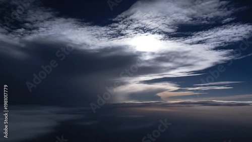 Soft Moonlight Through Clouds Night Sky Calm Atmospheric Scene