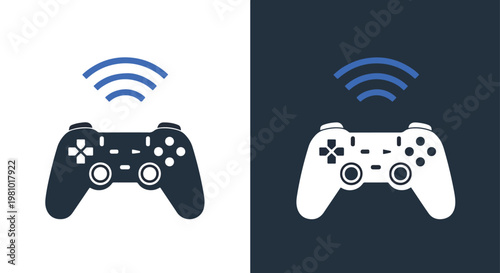 Wireless game controller icon vector - Glyph solid icon - Editable modern style icon - Clipart, sticker - icon set - Clipart