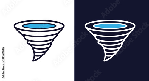 Tornado whirlwind natural disaster icon - Minimalist, flat icon, outline, glyph, linear, clipart, sticker - icon set