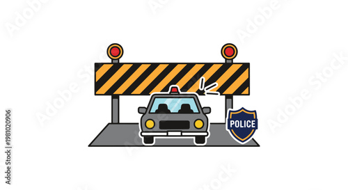 Police Roadblock Line art abstract clean design vector