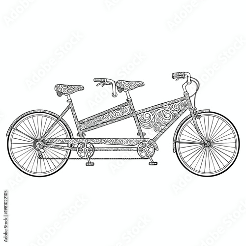 Double Bicycle for Couples or Family Use in Modern Urban and Recreational Settings