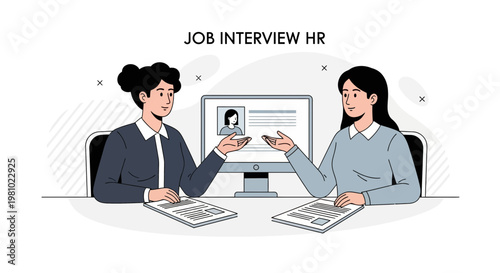 Job Interview HR: Two Women Discussing Resume in Office Meeting