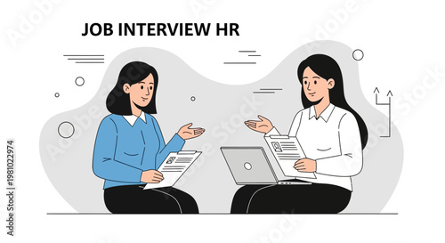 Job Interview HR: Two Women Discussing Resumes and Careers