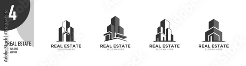 Modern Building Logo Collection – Real Estate Corporate Vector Icon Set