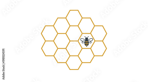 honeycomb isolated on white background with honey hexagon pattern vector illustration 3d beehive texture design network gold yellow shape