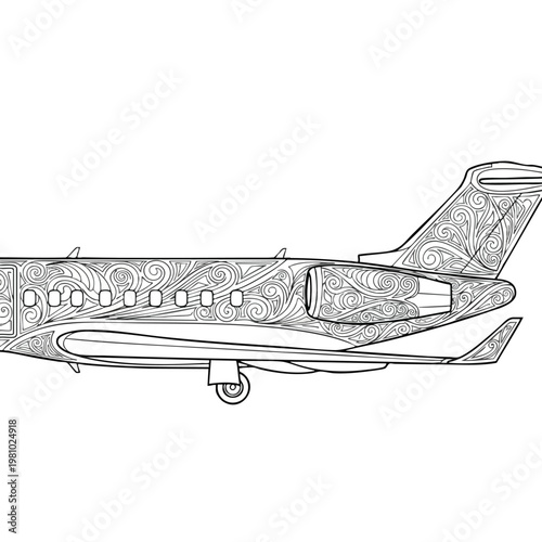 Modern Commercial Jet Airliner Flying in the Sky