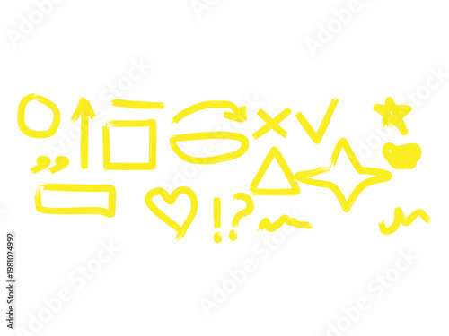 Doodle texture sketch shapes in school art style design, vector illustration, isolated on transparent background