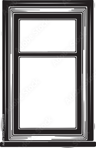 Black and white window frame with two panes