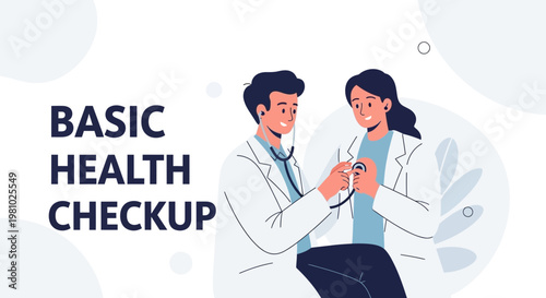 Doctor and patient in health checkup, medical examination, healthcare concept