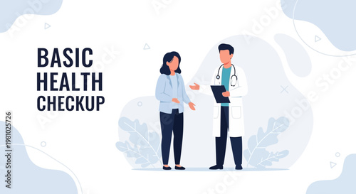 Doctor and Patient Basic Health Checkup Consultation Medical Examination
