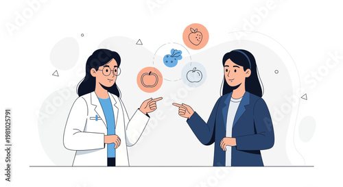 Doctor Consults Patient on Healthy Eating with Fruits and Vegetables