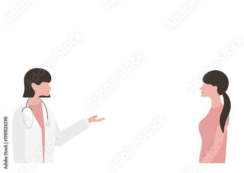 女性に医療説明をする女医のベクターイラスト素材