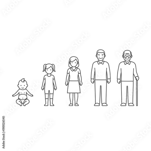 A family of five generations standing together.