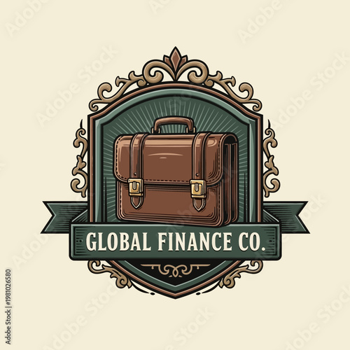 Elegant Gold Monogram GF Logo on Dark Green Textured Background