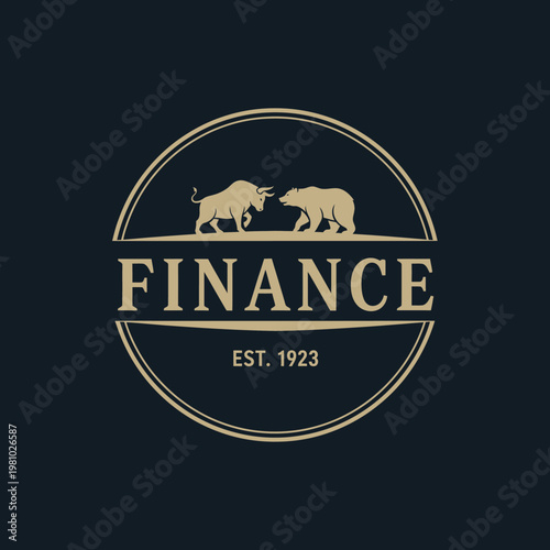 Elegant Gold Monogram GF Logo on Dark Green Textured Background