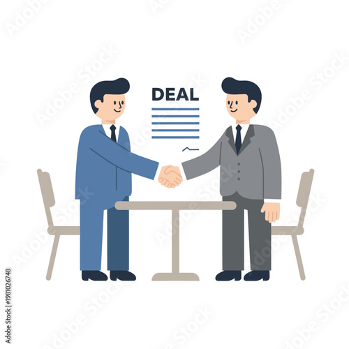 Two Businessmen Shake Hands After Agreement.