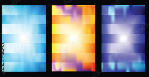 Abstract gradient backgrounds a trio of vibrant color blocks