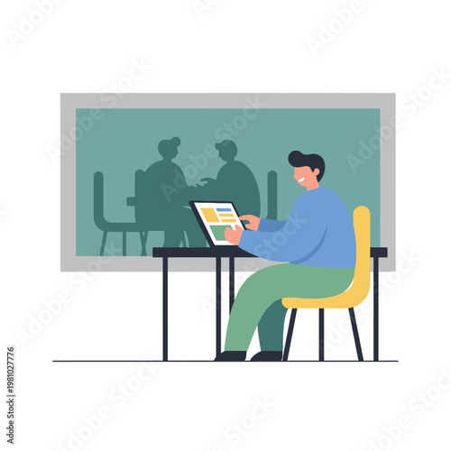 Person Working On Laptop At Desk In Office.