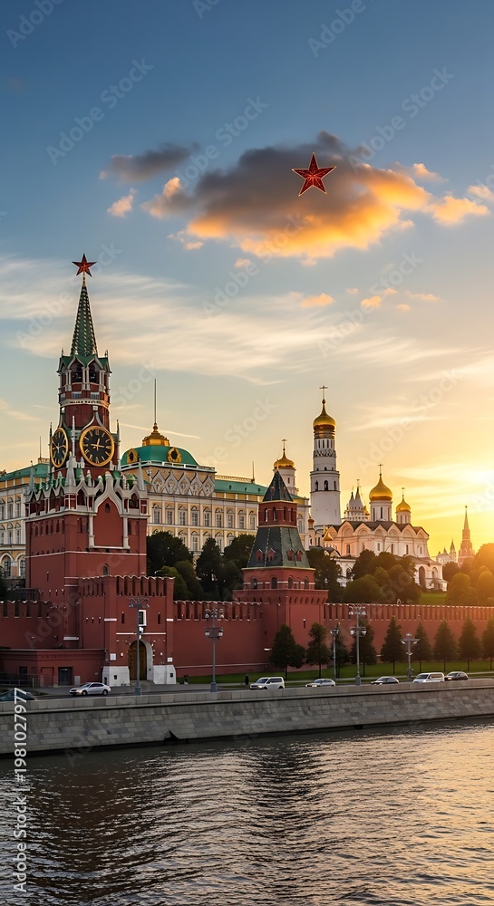 Fototapeta premium Moscow Kremlin Sunset.