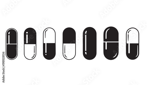 Pharmaceutical capsule set with diverse fill levels and transparency variations