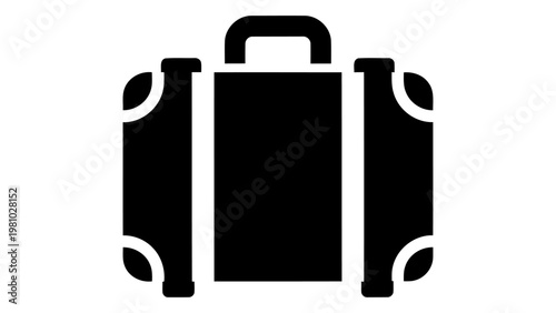 Hard shell suitcase icon for travel and luggage storage