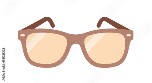 Stylish Brown Eyeglasses with Light Lenses on White Background
