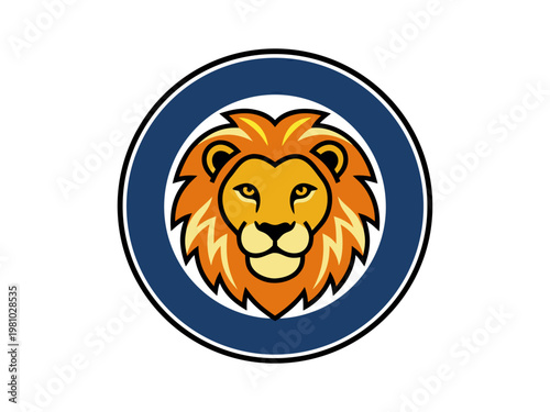 Powerful lion symbol logo vector design
