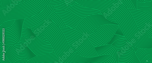 farm green banner, organic abstract background with fields. wavy green lines, natural organic products. ecology background. striped farmer green Pattern