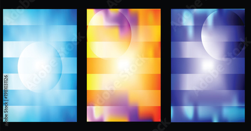 Gradient color blocks red yellow and green vertical composition