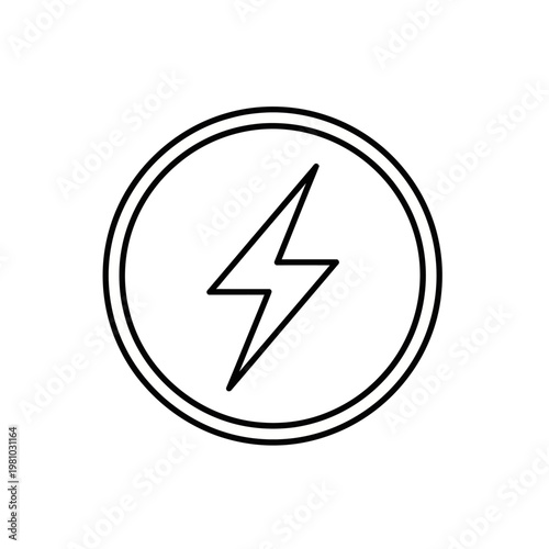 Free Download Simple black and white lightning bolt icon. - GFXLoad